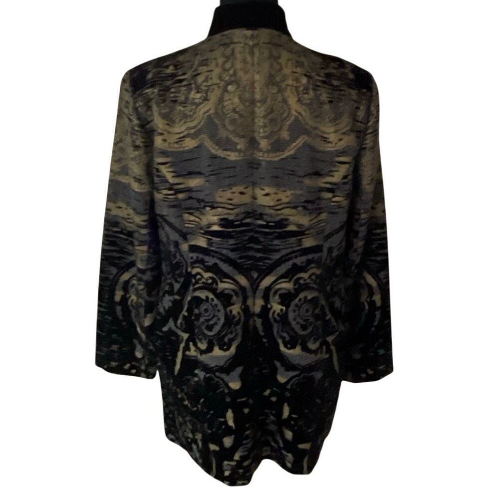 Chicos Women’s Mid Length Riders Style Flocked Jacket/Coat - Picture 8 of 11